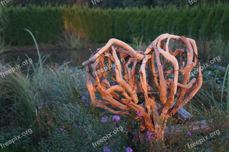 Driftwood Wood Heart Garden Wooden Heart