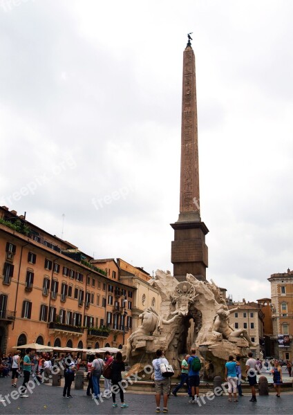 Rome Statue Fountain Italy Free Photos