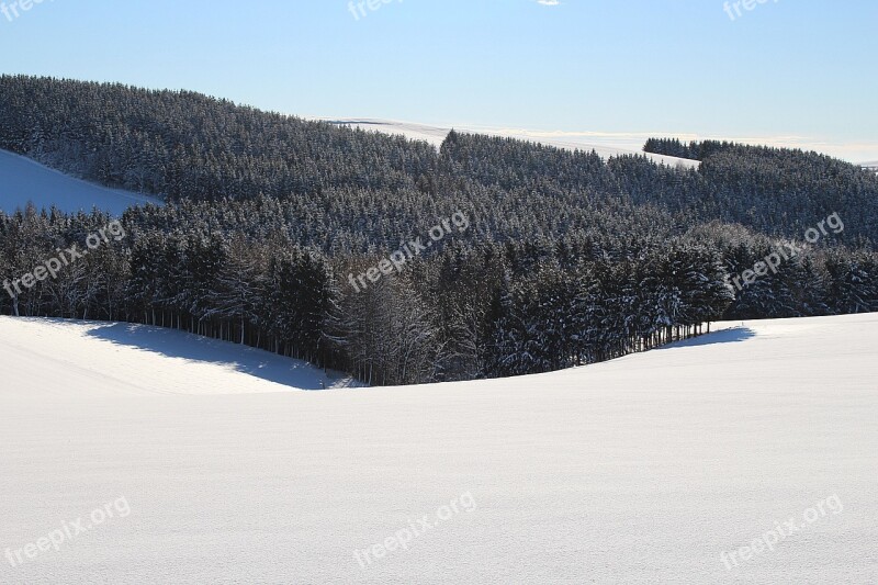 Wintry Winter Mood Snow Landscape Winter Light Snowy