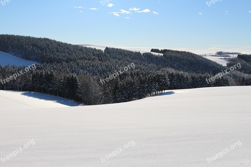 Wintry Winter Mood Snow Landscape Winter Light Snowy