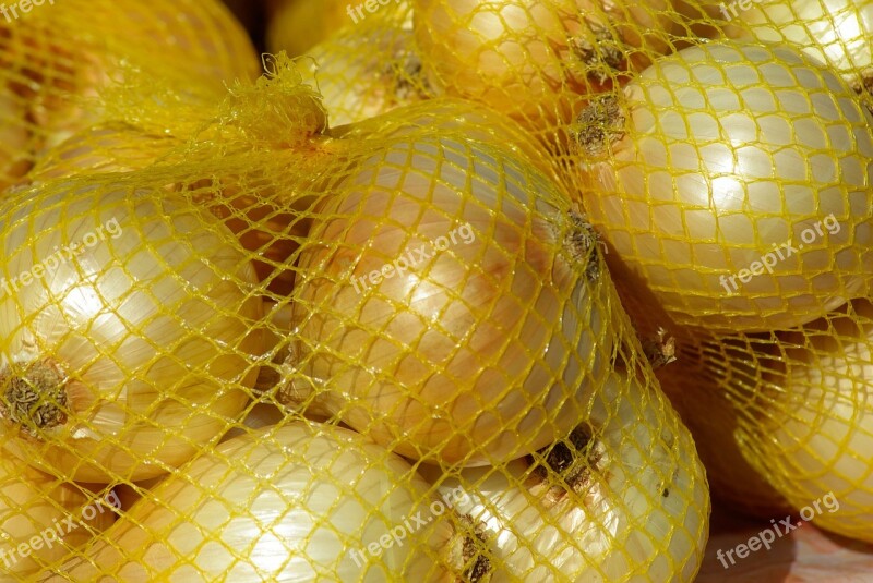 Onions Vegetables Market Bag Free Photos