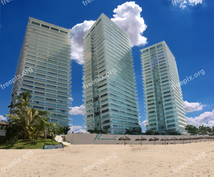 Puerto Vallarta Mexico Construction Hotel Blue