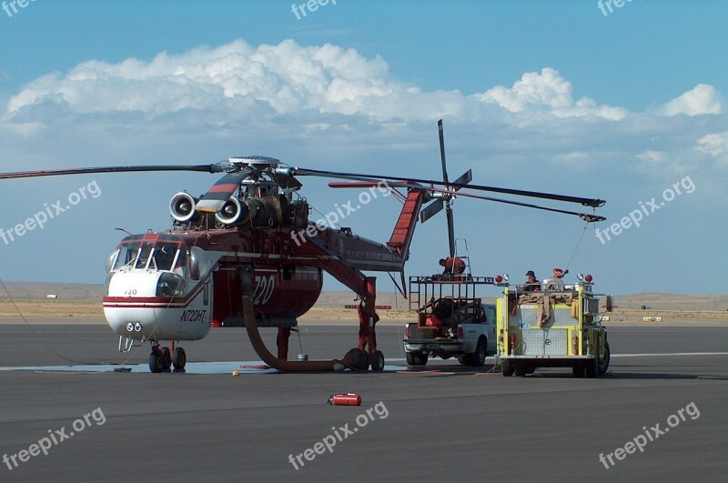 Helicopter Fire Truck Hose Firefighter Free Photos