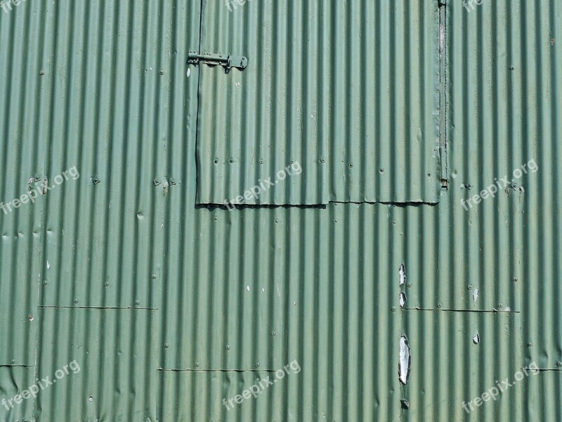 Corrugated Iron Green Pattern Industrial Old