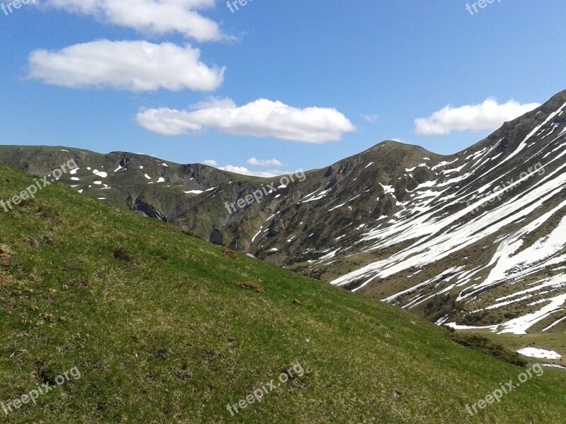 Mountain Pyrenees Snow Landscape Nature