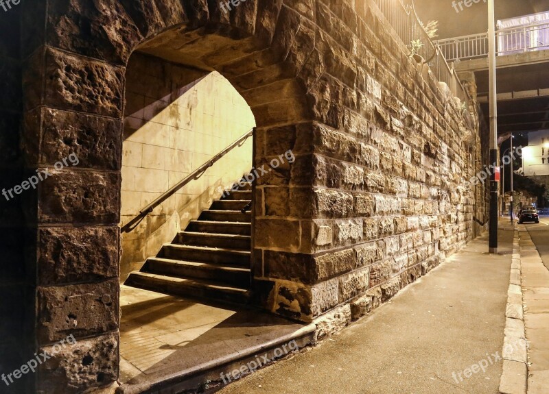 Deserted Night Stairs Free Photos