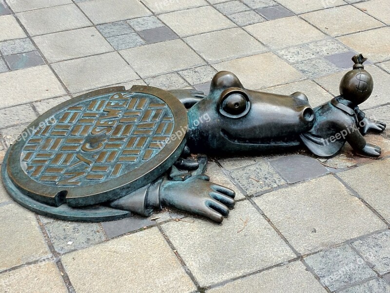 Brooklyn Street Art Ny Sewer Sculpture Alligator Free Photos