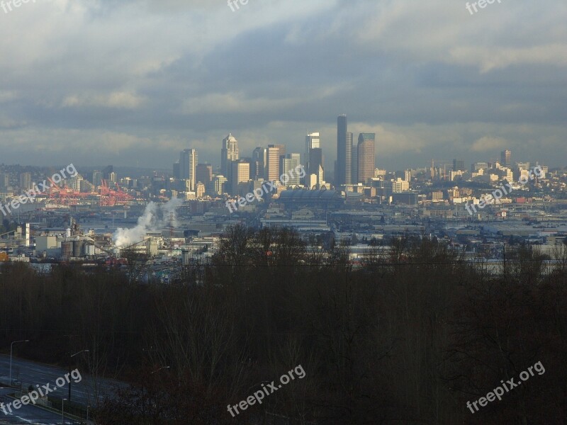 City Scape Seattle Skyline Washington City