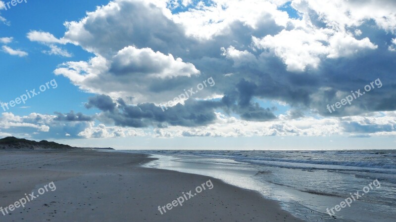 North Sea Sand Sky Sand Beach Beautiful Beaches