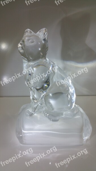 Cat Glass Crystal Figure Free Photos