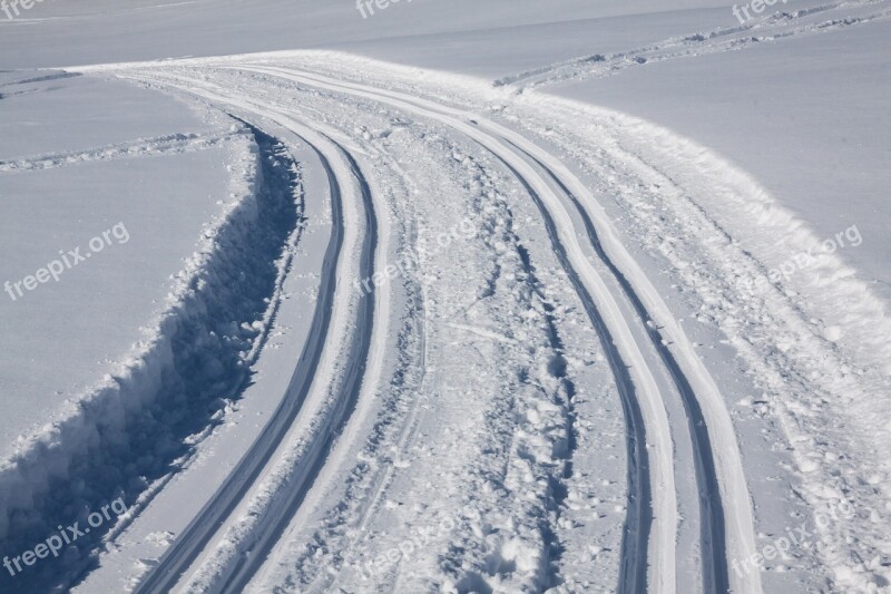 Trace Cross Country Skiing Trail Ski Track By Machine