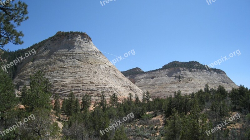 Zion National Park Rock Wall Usa Utah