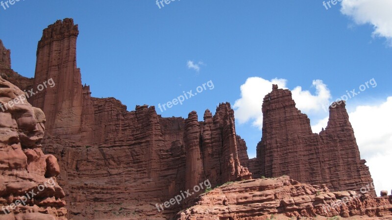 Fisher Towers Landscape Sand Stone Cutler Moab