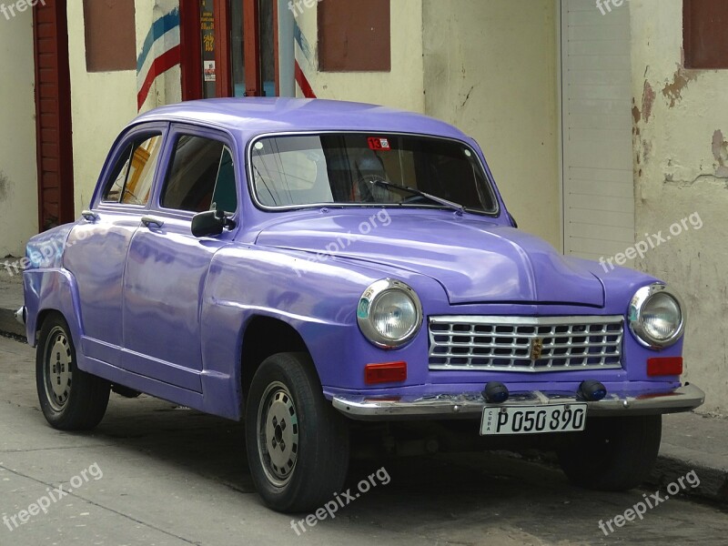 Car Retro Cuba Violet Free Photos