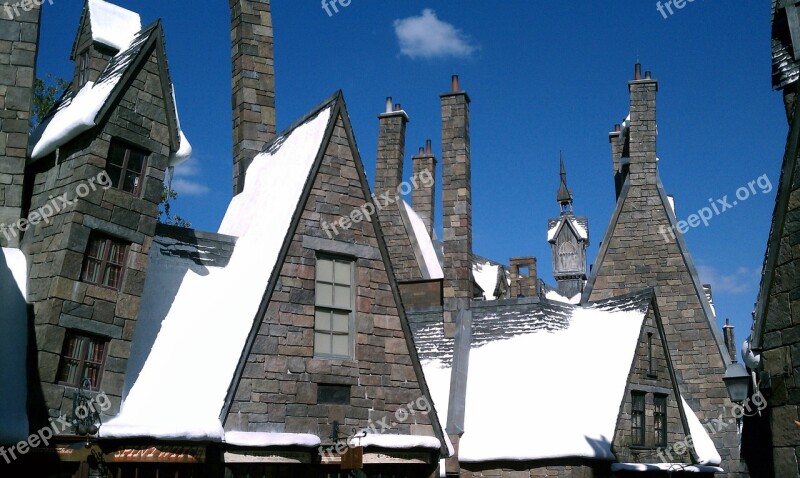 Harry Potter Buildings Snow England Orlando