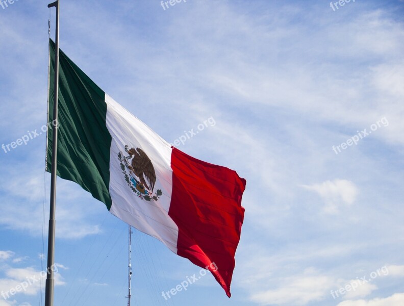 Flag Mexico Sky Coat Of Arms Flagpole