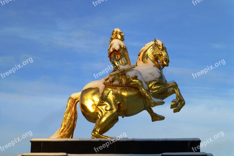 Golden Rider Monument August The Strong Winter Prince-elector