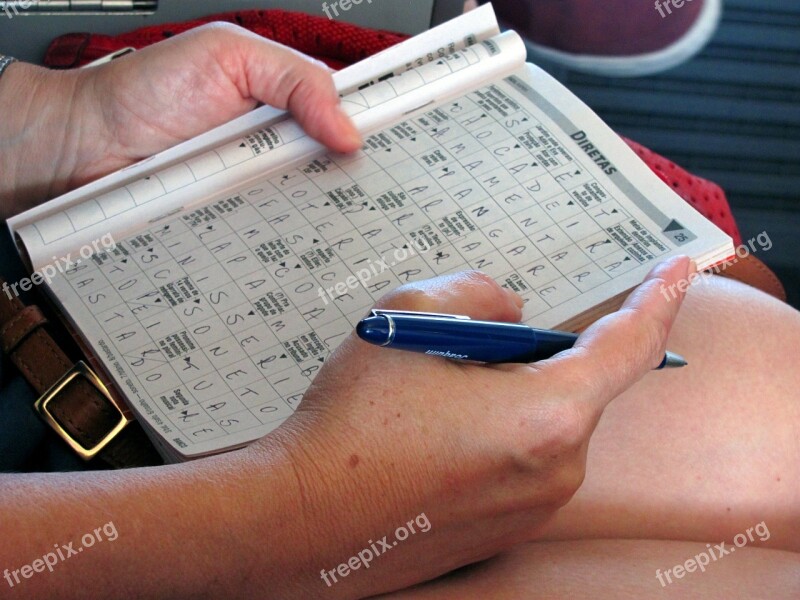 Crossword Puzzle Game Write Playing Writing