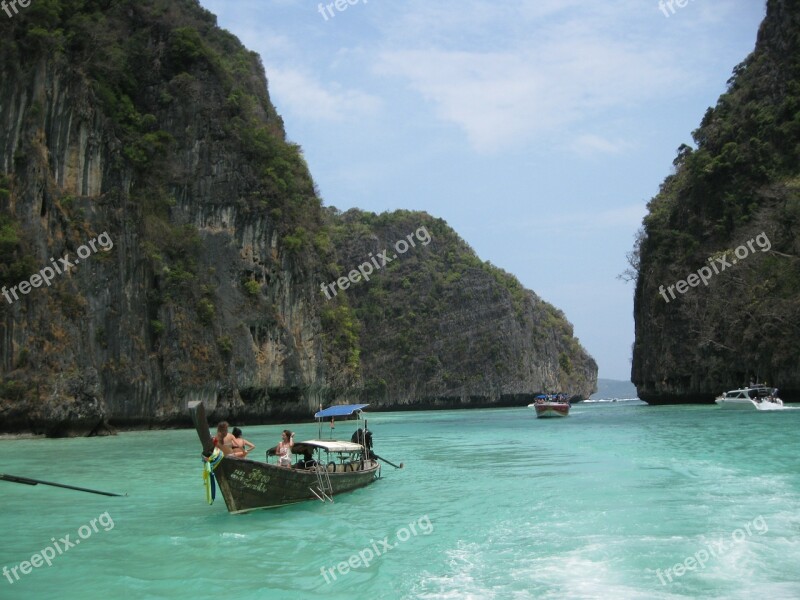 Phi Phi Islands Sea Rocks Landscape Travel