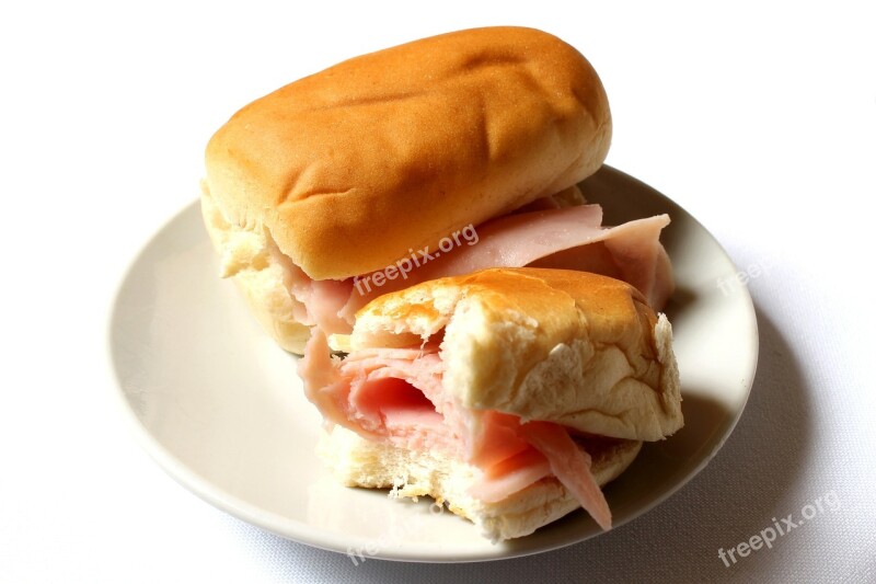 Ham Sandwich Snack Meal Food Sandwich