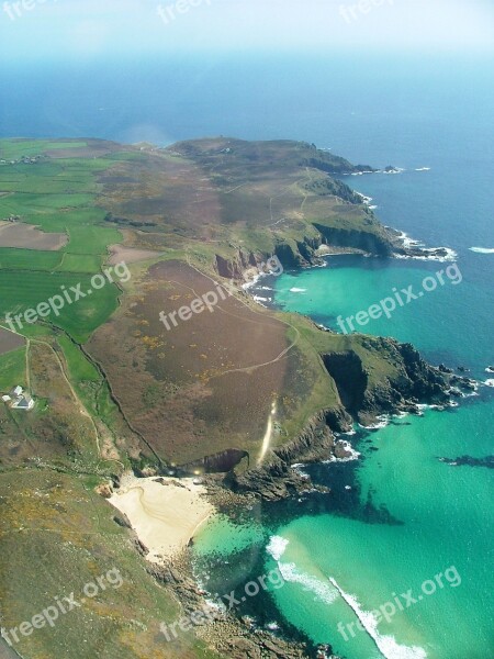 Lands End Sea Coast Ocean England