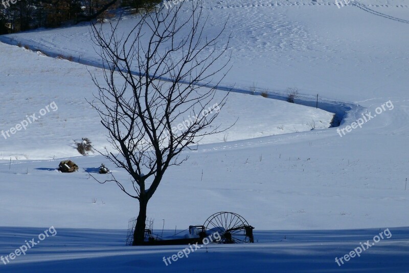 Landscape Winter Scenery Snow Tree Agricultural Matèriel