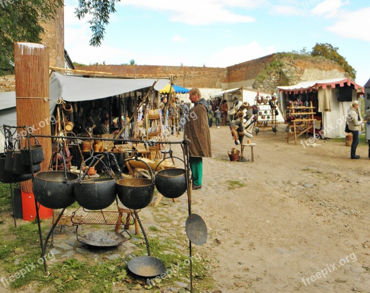 Medieval Market Pot Maker Burghof Historically Free Photos