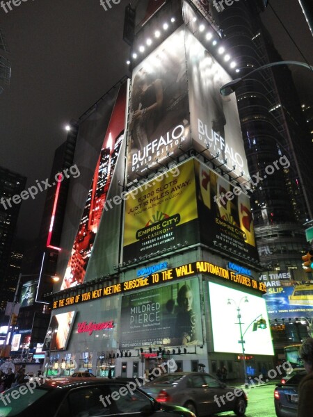 Time Square Night New York Free Photos