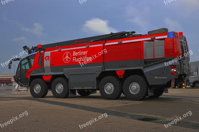 Airfield Fire Truck Berlin Panter Free Photos