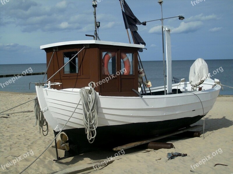 Fishing Boat Beach Sand Baltic Sea Free Photos