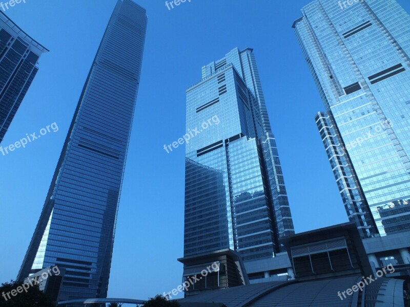 Building Modern Architecture Morning Hong Kong