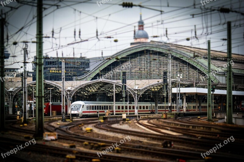 Railway Station Cologne Train Railway Ice