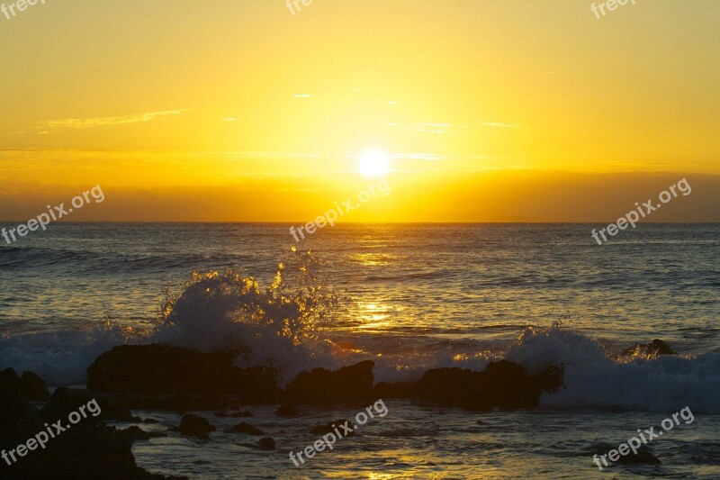 Sunrise Hawaii Oahu Island Ocean