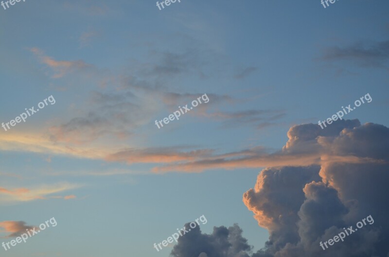 Sky Clouds Evening Sunset Summer Day