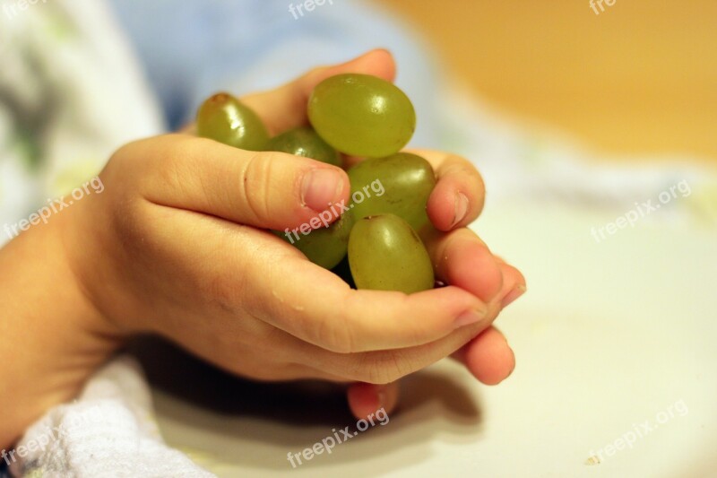 Grapes Fruit Hands Children's Hands Keep