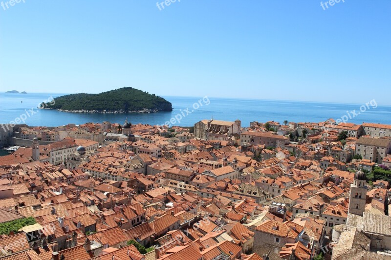 Dubrovnik Croatia Town Roofs Island