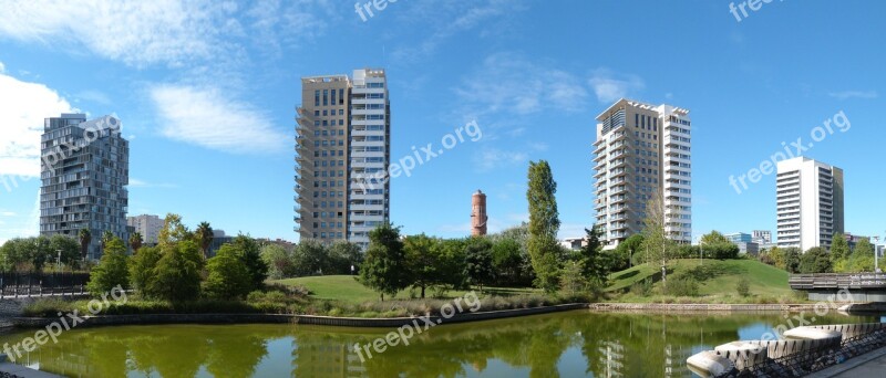 Diagonal Mar Barcelona Park Urban Catalonia