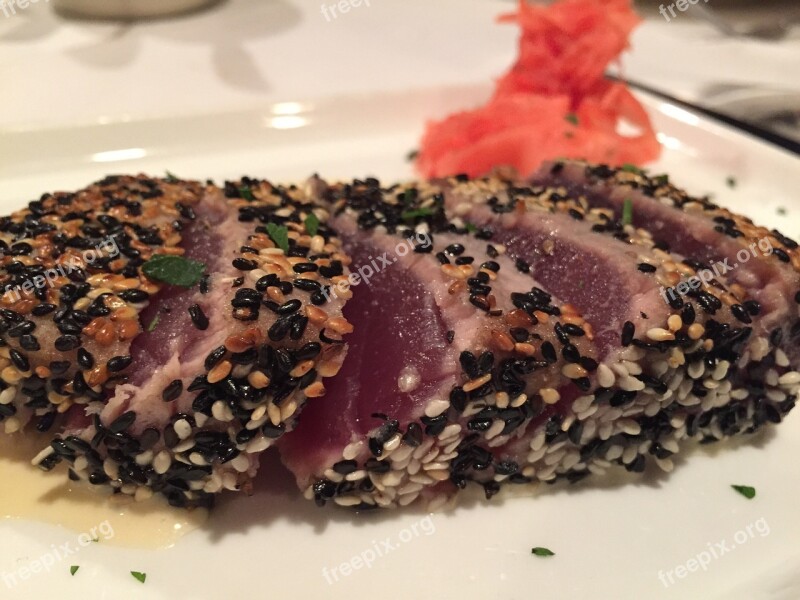 Tuna Sashimi Raw Sesame Fish