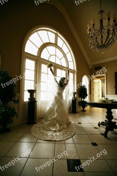 Bride Joyful Bridal Gown Window Wedding Day