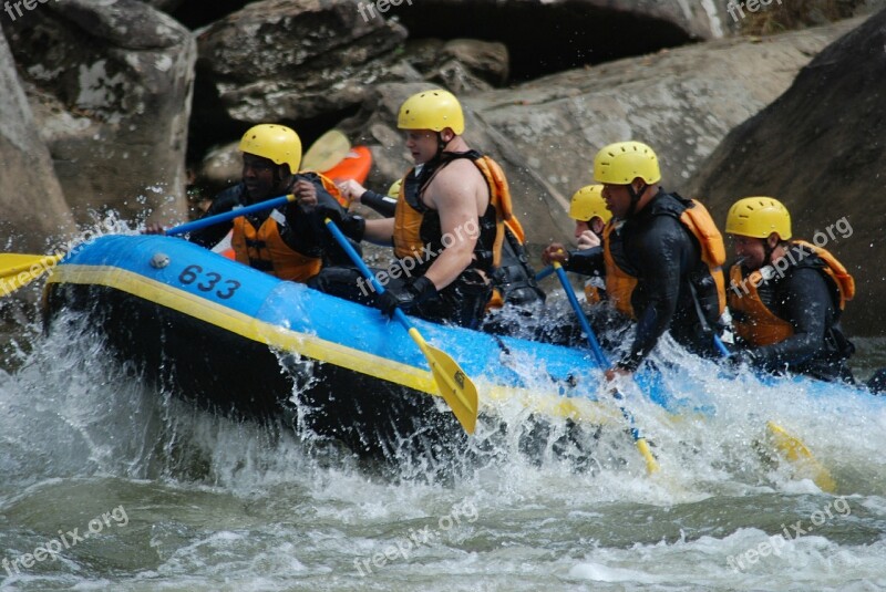 Whitewater Rafting Race Competition All Military Challenge Action