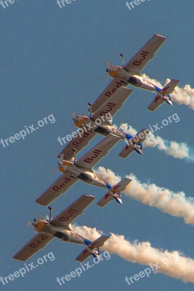 Aircraft Flugshow Synchronous Relay Free Photos