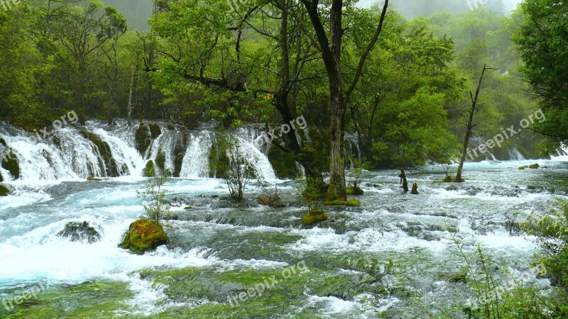 Jiuzhaigou The Scenery Falls Free Photos