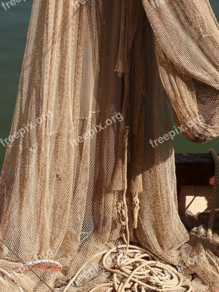 Net Fishing Rope Boat Fisherman