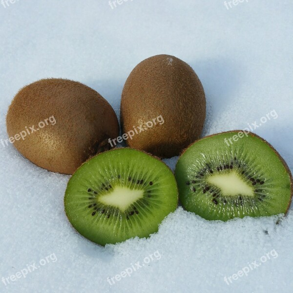 Kiwi Fruit Vitamins Snow Food