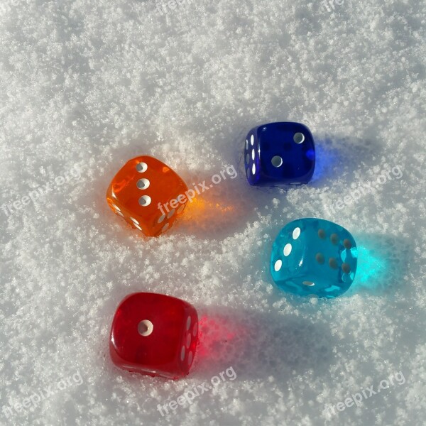 Cube Colorful Transparent Snow Luck