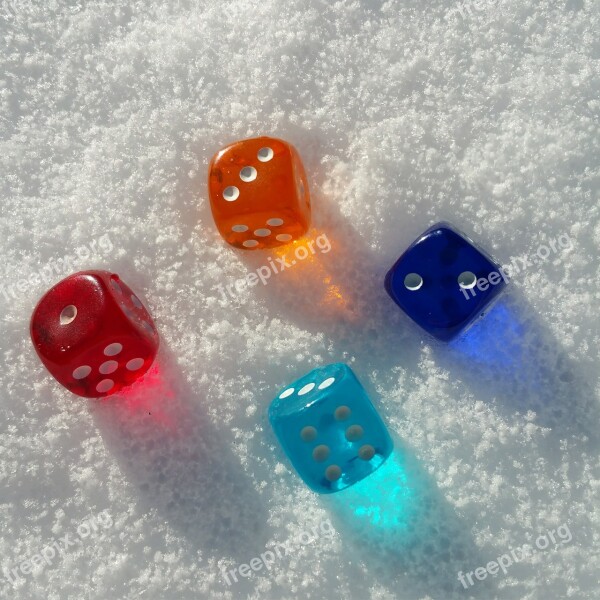 Cube Colorful Transparent Snow Luck