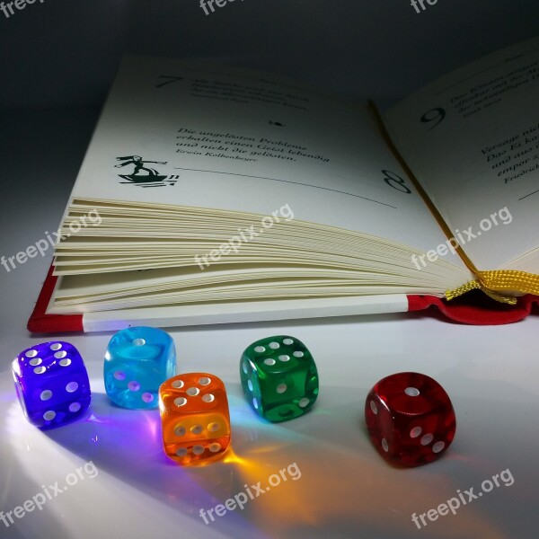 Book Luck Lucky Dice Cube Colorful