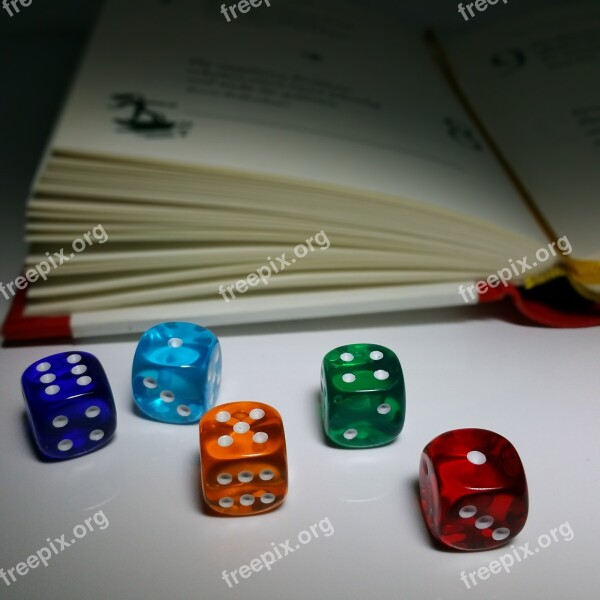 Book Luck Lucky Dice Cube Colorful