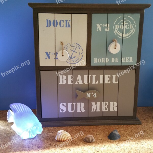 Chest Of Drawers Maritime Fish Shell Vacations