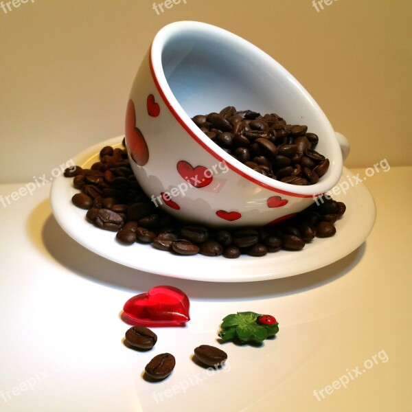 Valentine's Day Heart Ladybug Cup Coffee